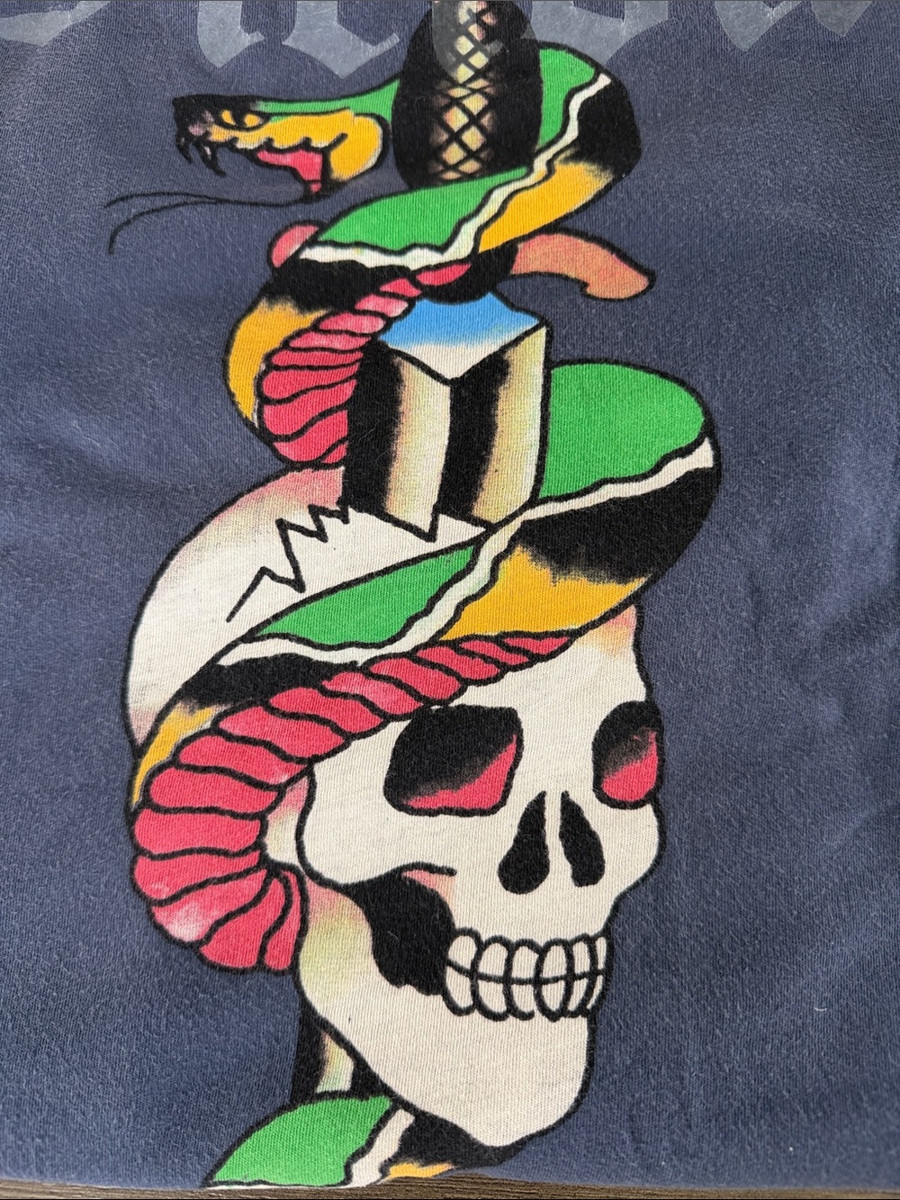 Ed Hardy “Vicious” nen’s navy blue short sleeve t-shirt, size XL - Picture 2 of 5